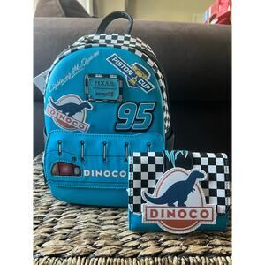 Loungefly Cars Dinoco Blue Loungefly Lightning McQueen Mini Backpack Wallet